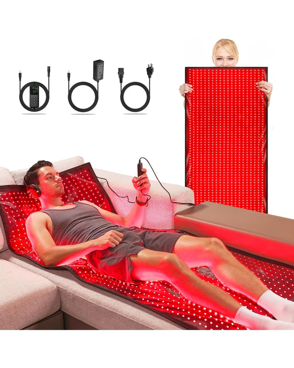 Red Light Therapy Mat, 3840 LED Chips Infrared Red Light Therapy Blanket for Body
