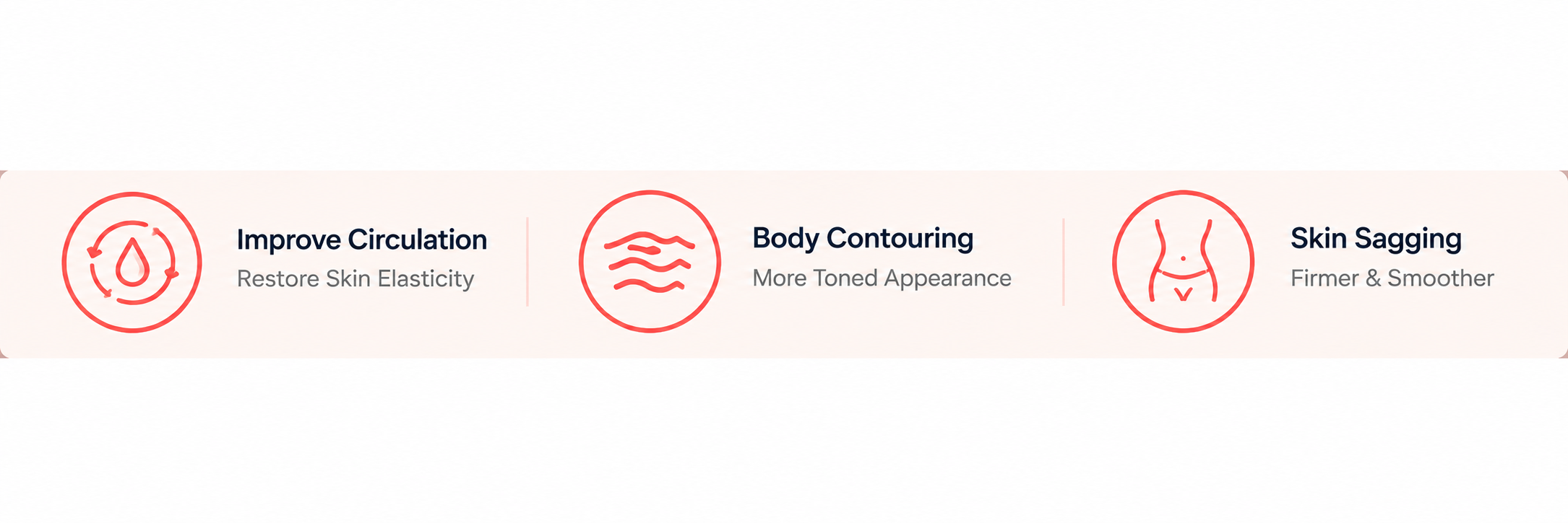 Improve Circulation — Restore Skin Elasticity; Body Contouring — More Toned Appearance; Skin Sagging — Firmer & Smoother